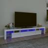 TV Cabinet with LED Lights High Gloss White 230x36.5x40 cm Colour high gloss white Quantity in Package 1 Width 230 cm 