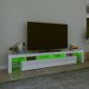 Modern TV Cabinet with LED Lights - High Gloss White | Hipo Market