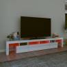 Modern TV Cabinet with LED Lights - High Gloss White | Hipo Market