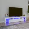 TV Cabinet with LED Lights High Gloss White 200x36.5x40 cm Colour high gloss white Quantity in Package 1 Width 200 cm 