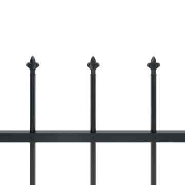 Elegant Garden Fence with Spear Top Steel - 15.3x1.2m Black