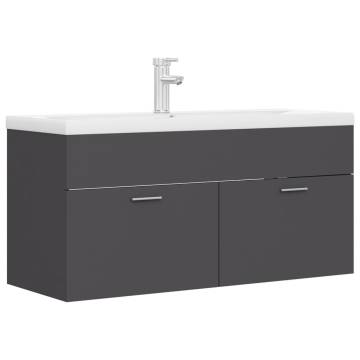 Grey Sink Cabinet with Basin | Stylish Bathroom Storage