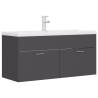 Grey Sink Cabinet with Basin | Stylish Bathroom Storage