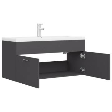 Grey Sink Cabinet with Basin | Stylish Bathroom Storage