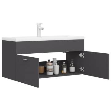 Grey Sink Cabinet with Basin | Stylish Bathroom Storage