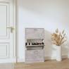 Shoe Cabinet Concrete Grey 59x17x108 cm - Stylish Storage