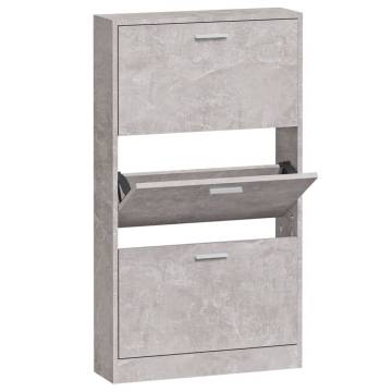 Shoe Cabinet Concrete Grey 59x17x108 cm - Stylish Storage