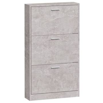 Shoe Cabinet Concrete Grey 59x17x108 cm - Stylish Storage