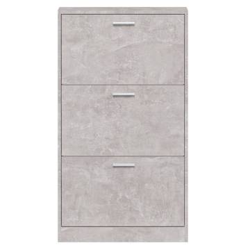 Shoe Cabinet Concrete Grey 59x17x108 cm - Stylish Storage