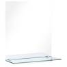 Stylish Wall Mirror with Shelf - 20x40 cm Tempered Glass