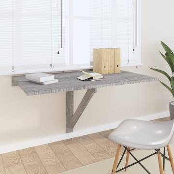 Folding Wall Table Grey Sonoma - Space-Saving Design 100x60 cm