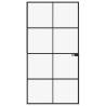 Interior Door Black 102x201.5 cm - Tempered Glass & Aluminium