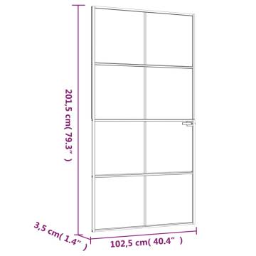 Interior Door Black 102x201.5 cm - Tempered Glass & Aluminium