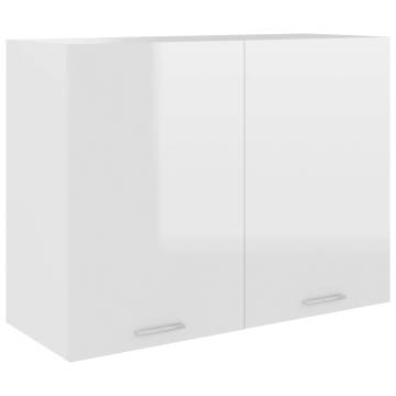 Hanging Cabinet High Gloss White 80x31x60 cm | HipoMarket