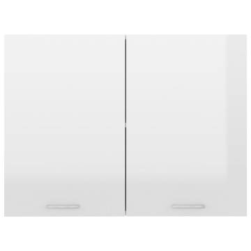 Hanging Cabinet High Gloss White 80x31x60 cm | HipoMarket