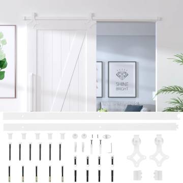 Sliding Door Hardware Kit 200 cm Steel White - Premium Quality