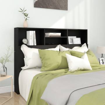 Headboard Cabinet Black - Stylish Storage Solution | Hipomarket