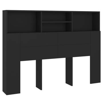 Headboard Cabinet Black - Stylish Storage Solution | Hipomarket