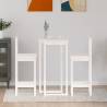 3 Piece White Solid Wood Pine Bar Set - Stylish & Durable