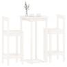 3 Piece White Solid Wood Pine Bar Set - Stylish & Durable