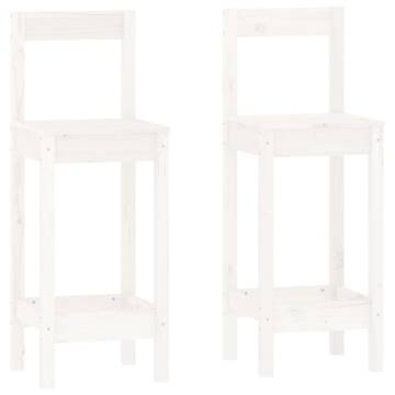 3 Piece White Solid Wood Pine Bar Set - Stylish & Durable