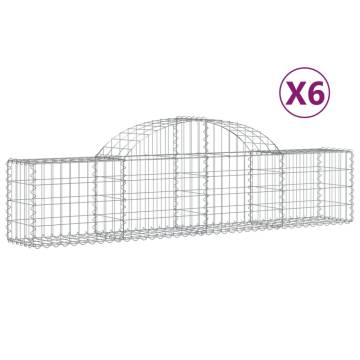 Arched Gabion Baskets - 6 pcs Galvanised Iron for Gardens