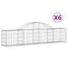 Arched Gabion Baskets - 6 pcs Galvanised Iron for Gardens