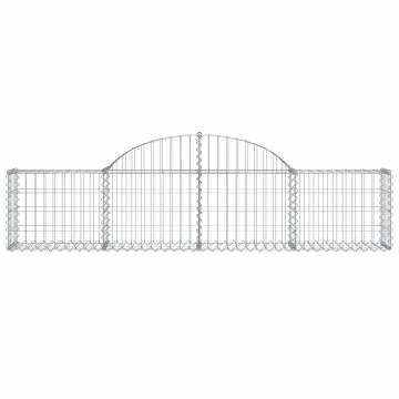 Arched Gabion Baskets - 6 pcs Galvanised Iron for Gardens