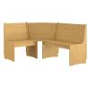 Corner Bench 151 cm Solid Pine Wood - Honey Brown | HipoMarket