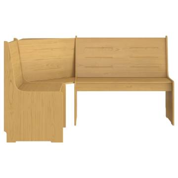 Corner Bench 151 cm Solid Pine Wood - Honey Brown | HipoMarket