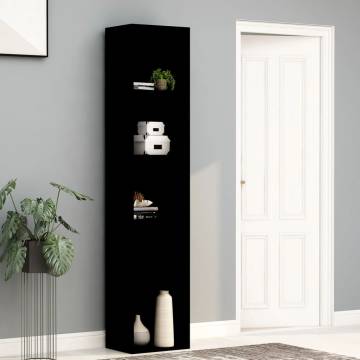 Stylish Black Book Cabinet - 40x30x189 cm Engineered Wood