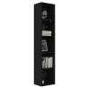 Stylish Black Book Cabinet - 40x30x189 cm Engineered Wood