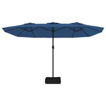 Double-Head Parasol with LEDs - Azure Blue | Hipomarket