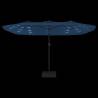 Double-Head Parasol with LEDs - Azure Blue | Hipomarket