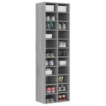 Shoe Cabinet Grey Sonoma - 54x34x183 cm | Hipomarket UK