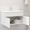 Elegant Sink Cabinet with Built-in Basin - White Engineered Wood