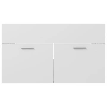 Elegant Sink Cabinet with Built-in Basin - White Engineered Wood