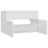 Elegant Sink Cabinet with Built-in Basin - White Engineered Wood