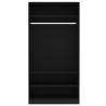 Stylish Black Wardrobe - Engineered Wood, 100x50x200 cm