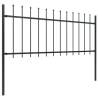 Elegant Black Spear Top Steel Garden Fence - 13.6m Long