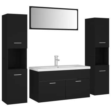 Stylish Black Bathroom Furniture Set - Modern & Functional