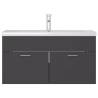 Sink Cabinet with Built-in Basin - Grey Engineered Wood