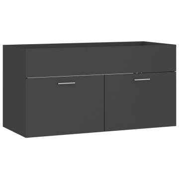 Sink Cabinet with Built-in Basin - Grey Engineered Wood