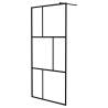 Black Walk-in Shower Wall 100x195 cm | Premium Tempered Glass