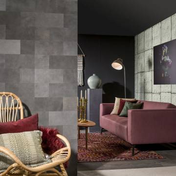 WallArt Leather Tiles Bowen Shady Grey - 32 pcs for Luxurious Walls