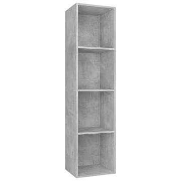 Concrete Grey Book & TV Cabinet - 36x30x143 cm | HipoMarket