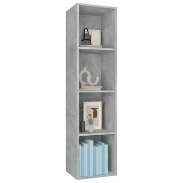 Concrete Grey Book & TV Cabinet - 36x30x143 cm | HipoMarket