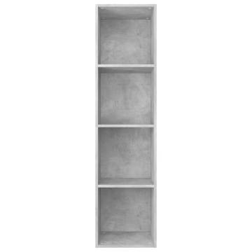 Concrete Grey Book & TV Cabinet - 36x30x143 cm | HipoMarket