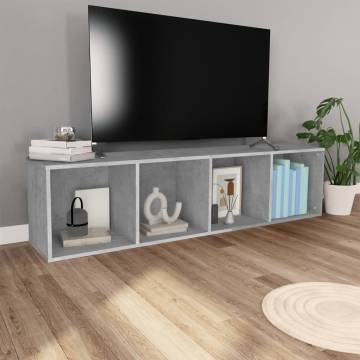 Concrete Grey Book & TV Cabinet - 36x30x143 cm | HipoMarket