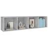 Concrete Grey Book & TV Cabinet - 36x30x143 cm | HipoMarket